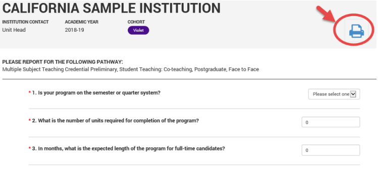 Noted in step 5 is an interactable printer icon found on the page in the lines following the page header.