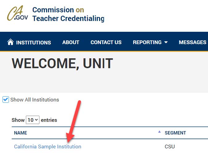 Screenshot of ADS welcome page