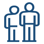 Image of two stick figure people standing side by side, with one a little behind the other.