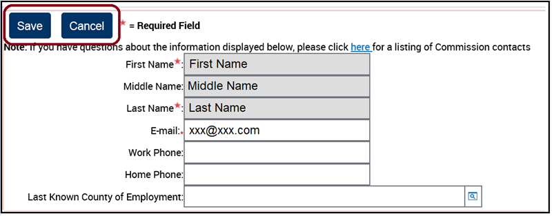 Save button on Personal Information section.