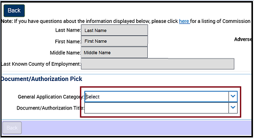 Pick an Application Category and Authorization Type