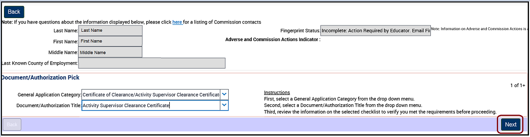 Web Application category and authorization picked.  Click Next.