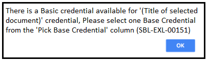 Base credential required message