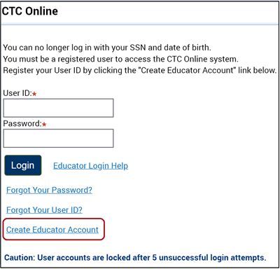 CTC Online - Login Help