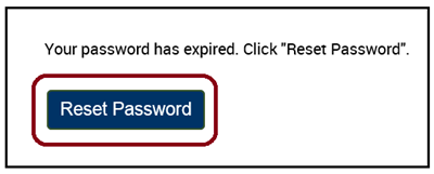 Expired Password page with Reset Password button.