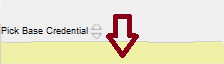 Arrow pointing to space below Pick Base Credential