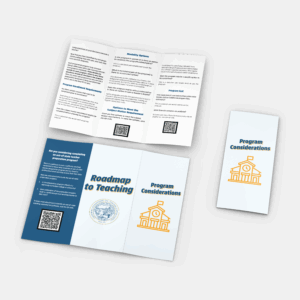 Example of how to fold the You Classroom Awaits Pamphlets