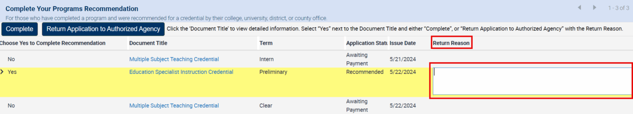Highlighted input box for 