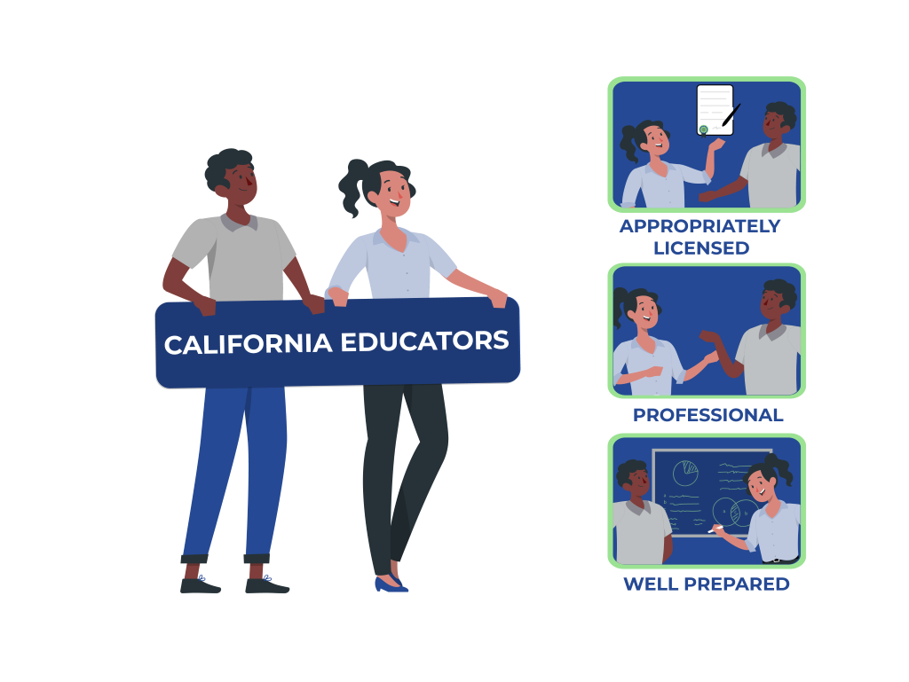 California educators are appropriately licensed, professional, and well pepared.