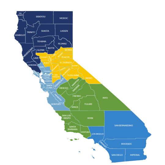 Map of the SRTAC hubs. Image is linked to a detailed description of each hub.
